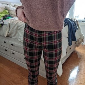 Plaid stretchy pants